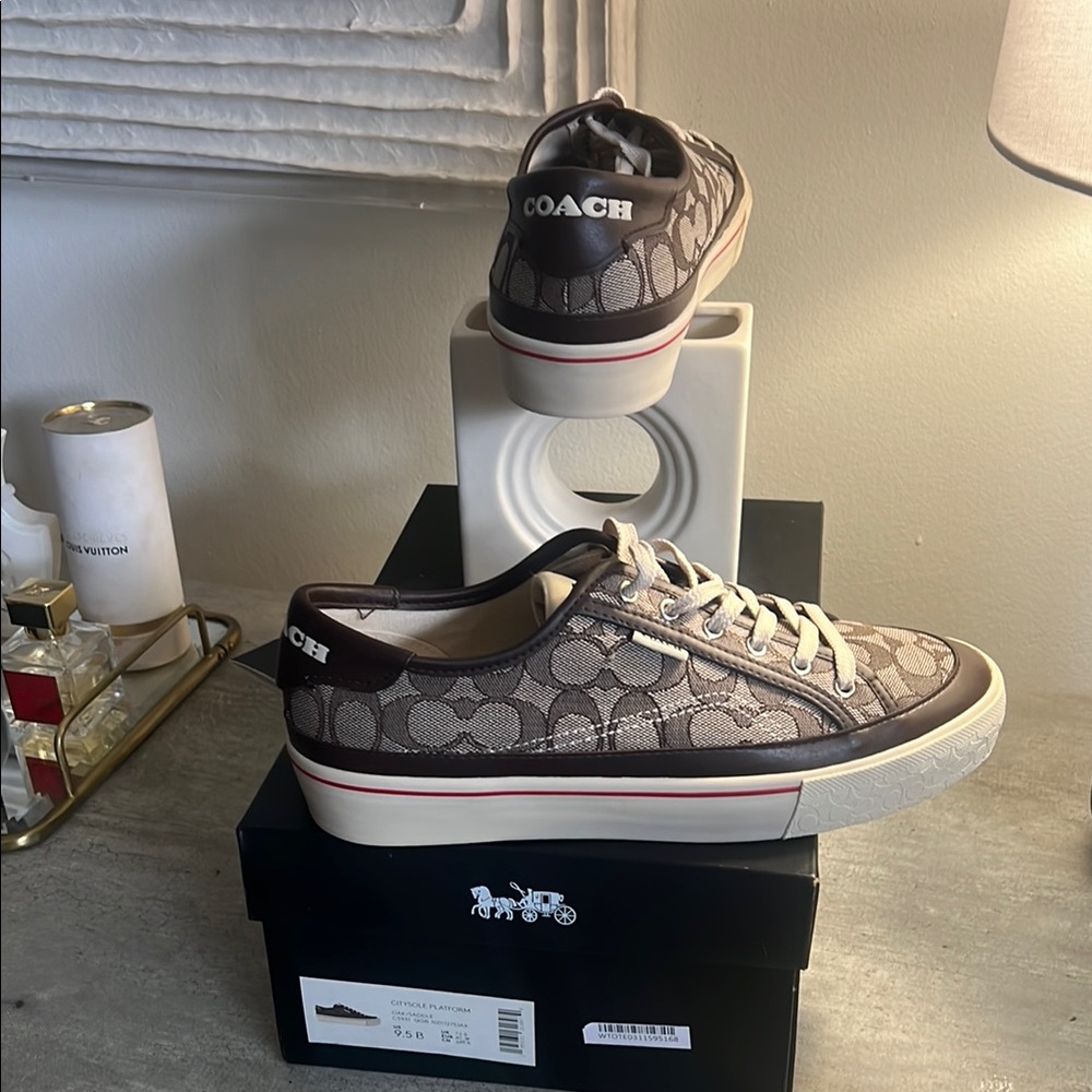 Coach Brown Sneakers Low-Top Monogram Design